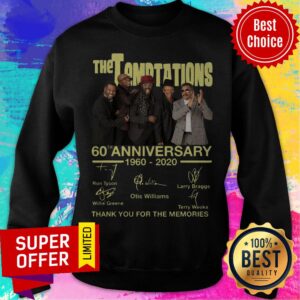 Alternative view of The Temptations 60th Anniversary 1960 2020 Thank You For The Memories Signatures Shirt