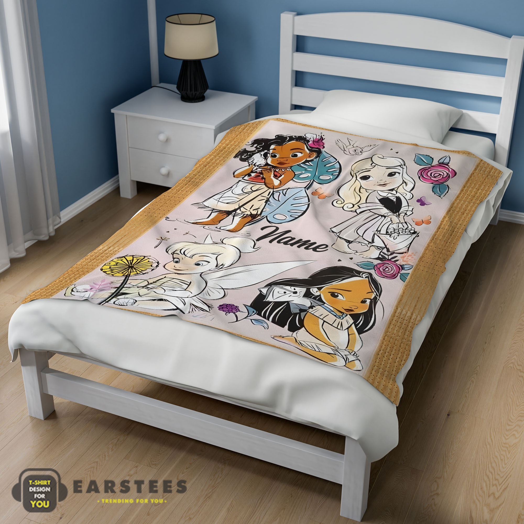 Good Disney Chibi Moana Alice Tinker Bell Pocahontas Blanket Fleece Customized Blanket - Image 3