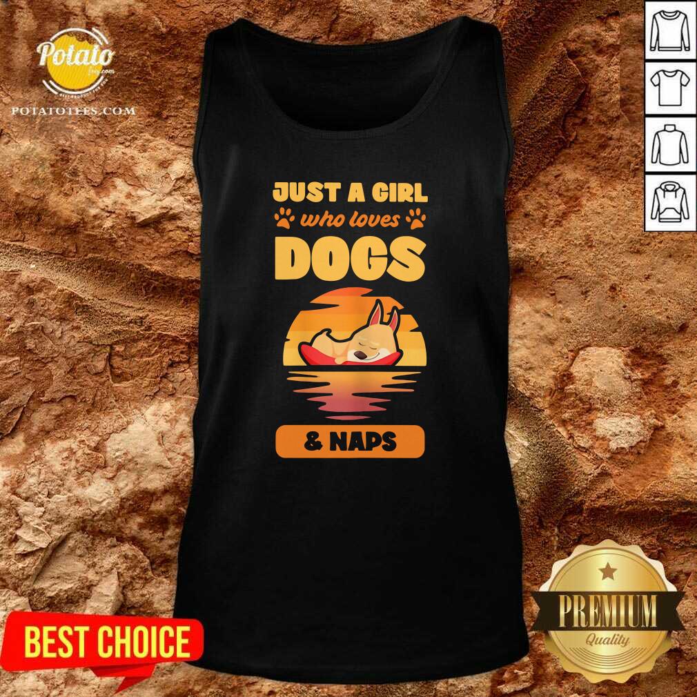 Funny Just A Girl Who Loves Dogs And Naps Shirt - Image 3