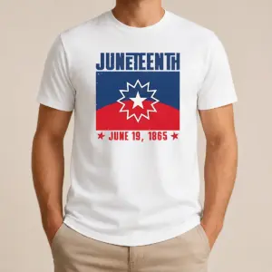 Nice Juneteenth Red White Blue Freedom Flag 1865 Emancipation Day Shirt