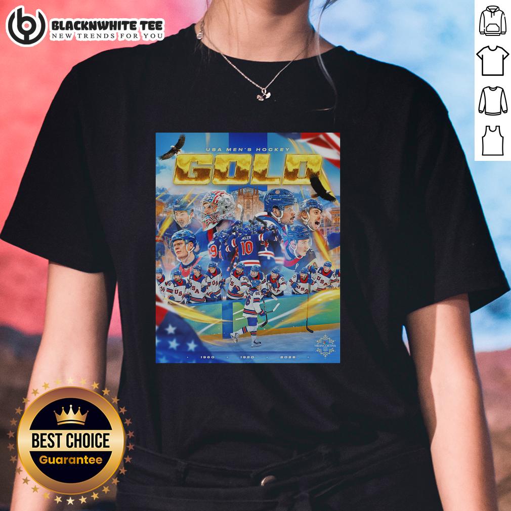 Official Olympics USA Men's Hockey Gold T-Shirt - Image 3