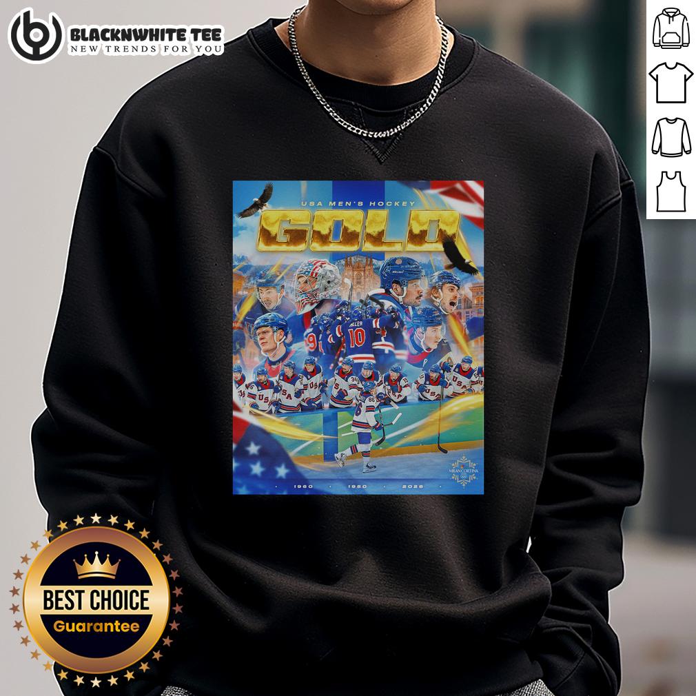 Official Olympics USA Men's Hockey Gold T-Shirt - Image 5