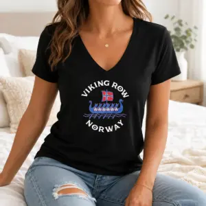 Alternative view of Top Viking Row Noway Ship With A Norwegian Flag Sail And Soccer Balls Along The Side Shirt