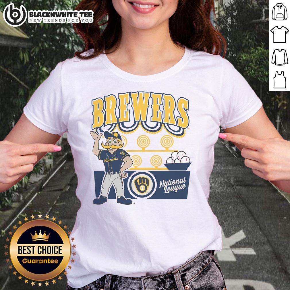 Top Mitchell & Ness Cream Milwaukee Brewers Step Back Up T-Shirt - Image 3