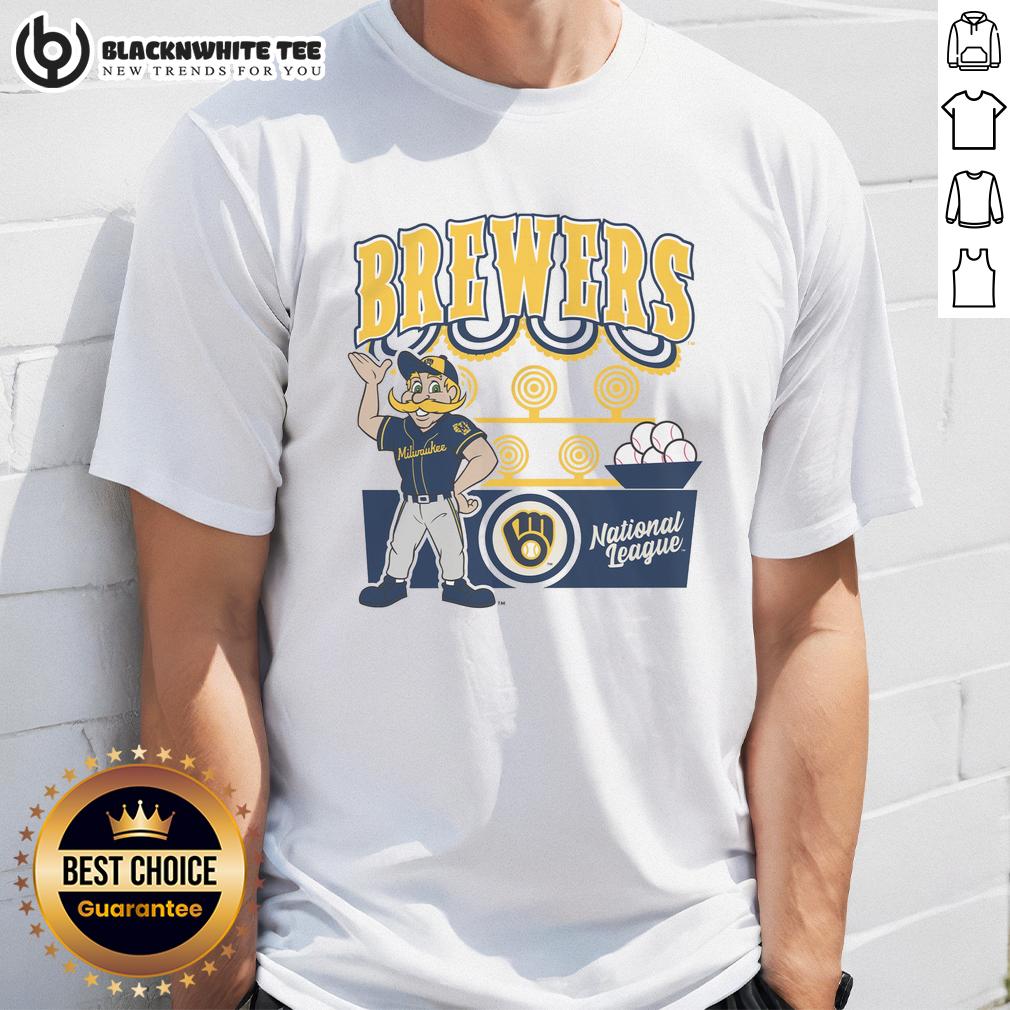 Top Mitchell & Ness Cream Milwaukee Brewers Step Back Up T-Shirt