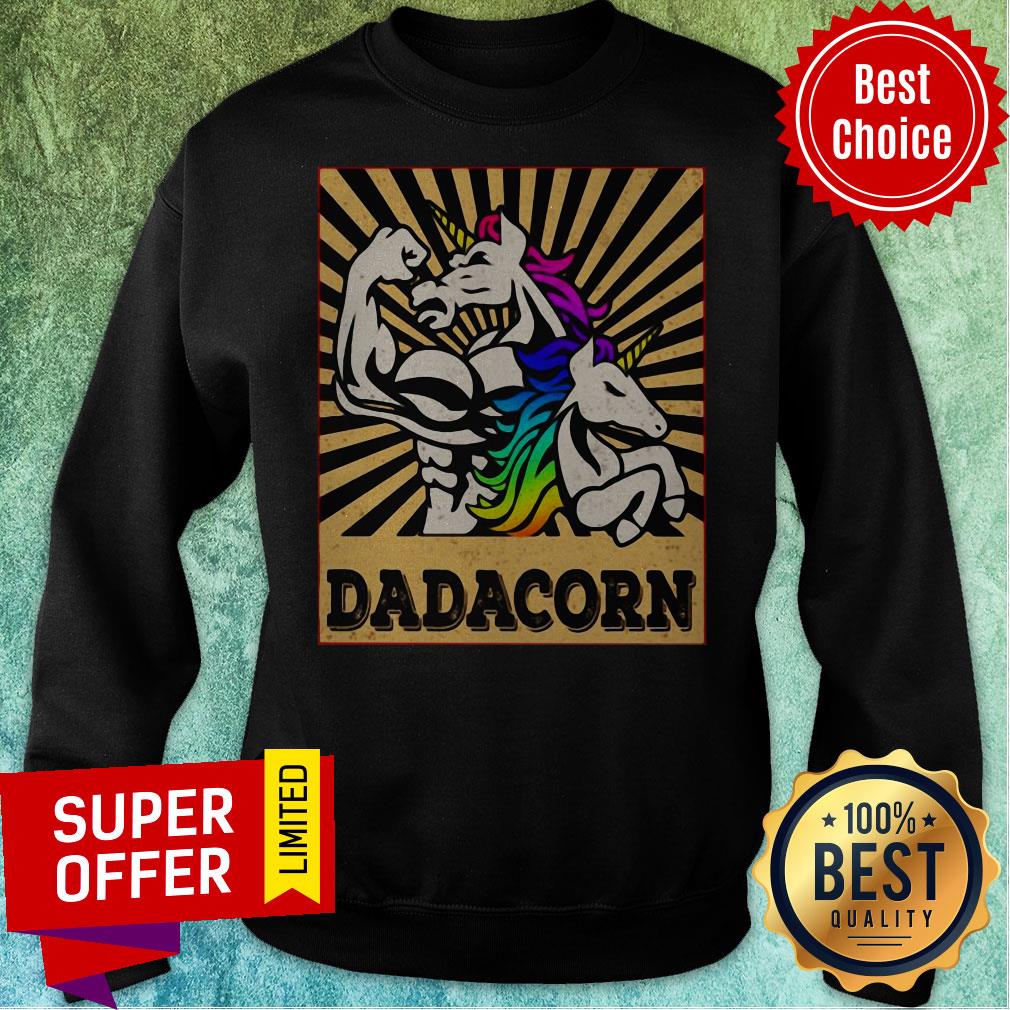 Dadacorn Dadicorn Daddycorn Unicorn Dad Baby Fathers Day Shirt - Image 2