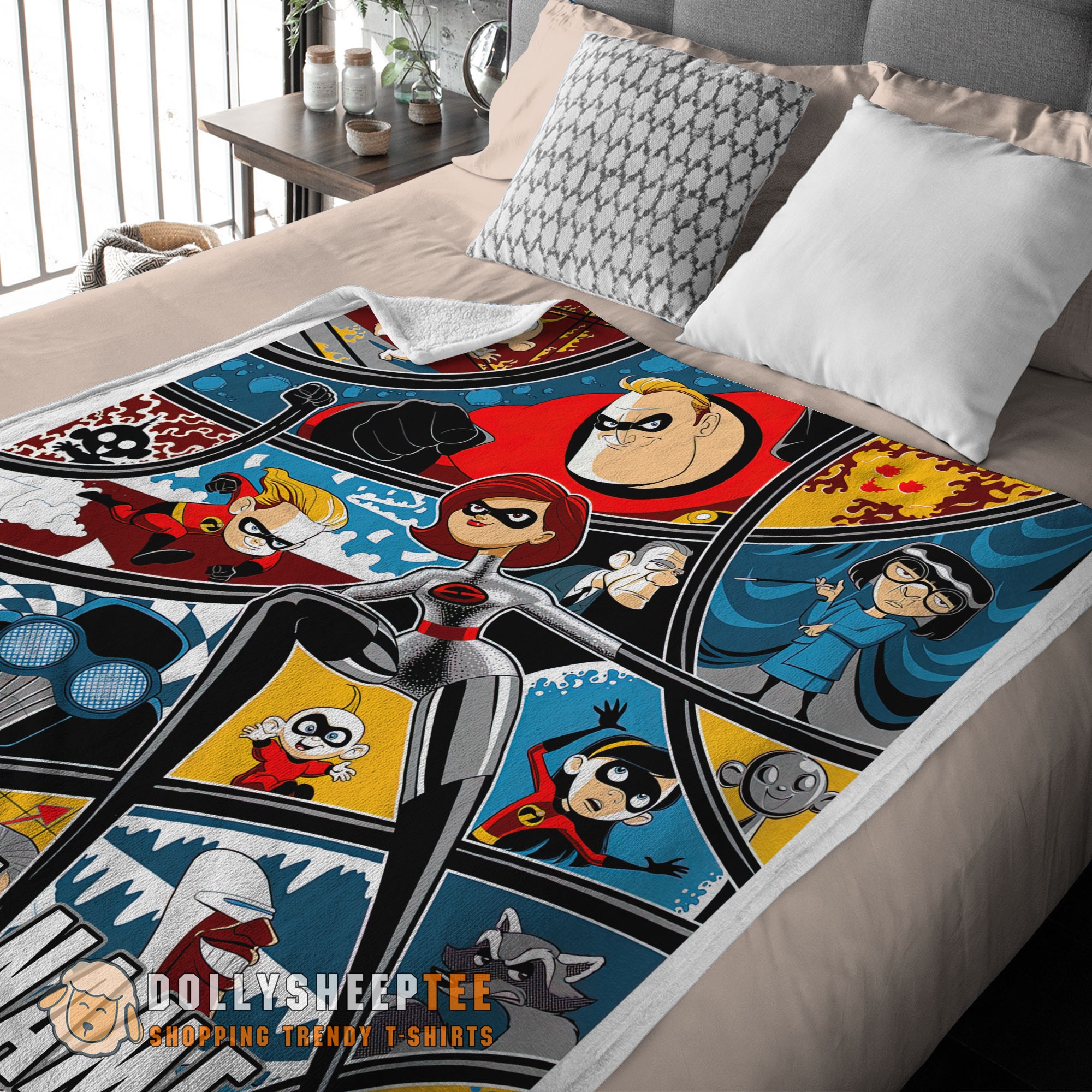Perfect Disney Cartoon The Incredibles Tapestry Blanket Fleece Customized Blanket - Image 3