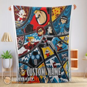 Perfect Disney Cartoon The Incredibles Tapestry Blanket Fleece Customized Blanket