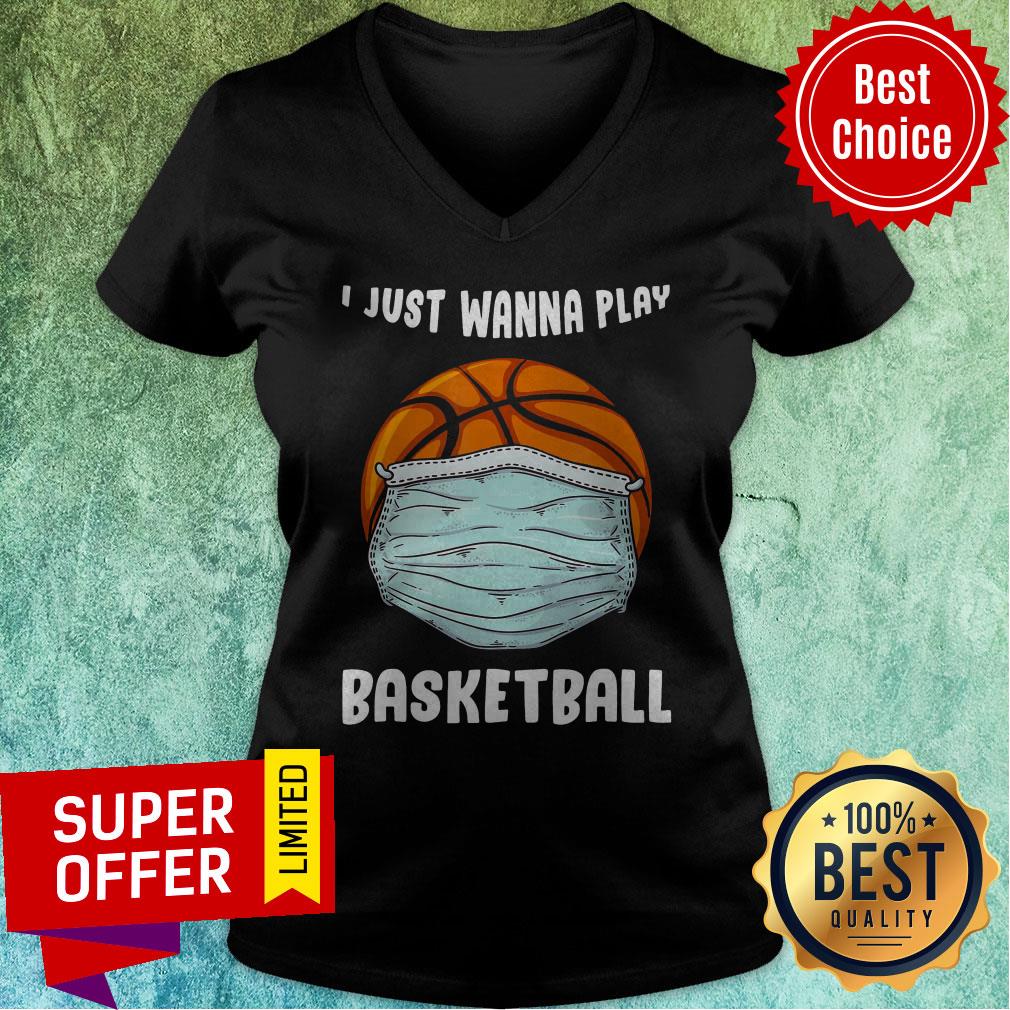 Funny I Just Wanna Play Basketball Quarantine Shirt - Image 4