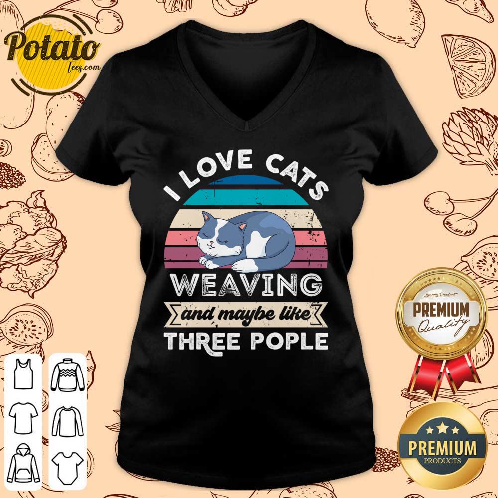 I Love Cats Weaving And Maybe Like Three People Shirt - Image 2