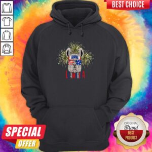 Alternative view of Official Llama Llalmerica American Flag 4th Of July Shirt