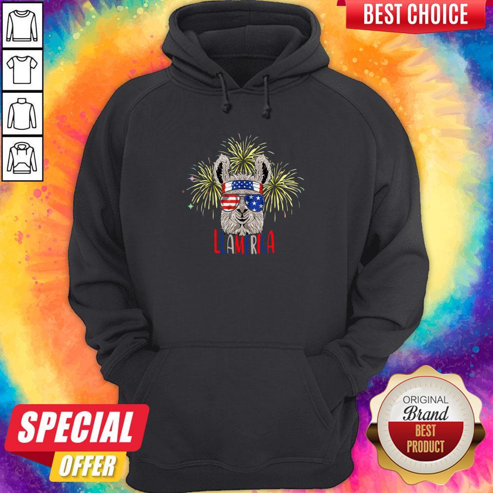 Official Llama Llalmerica American Flag 4th Of July Shirt - Image 2