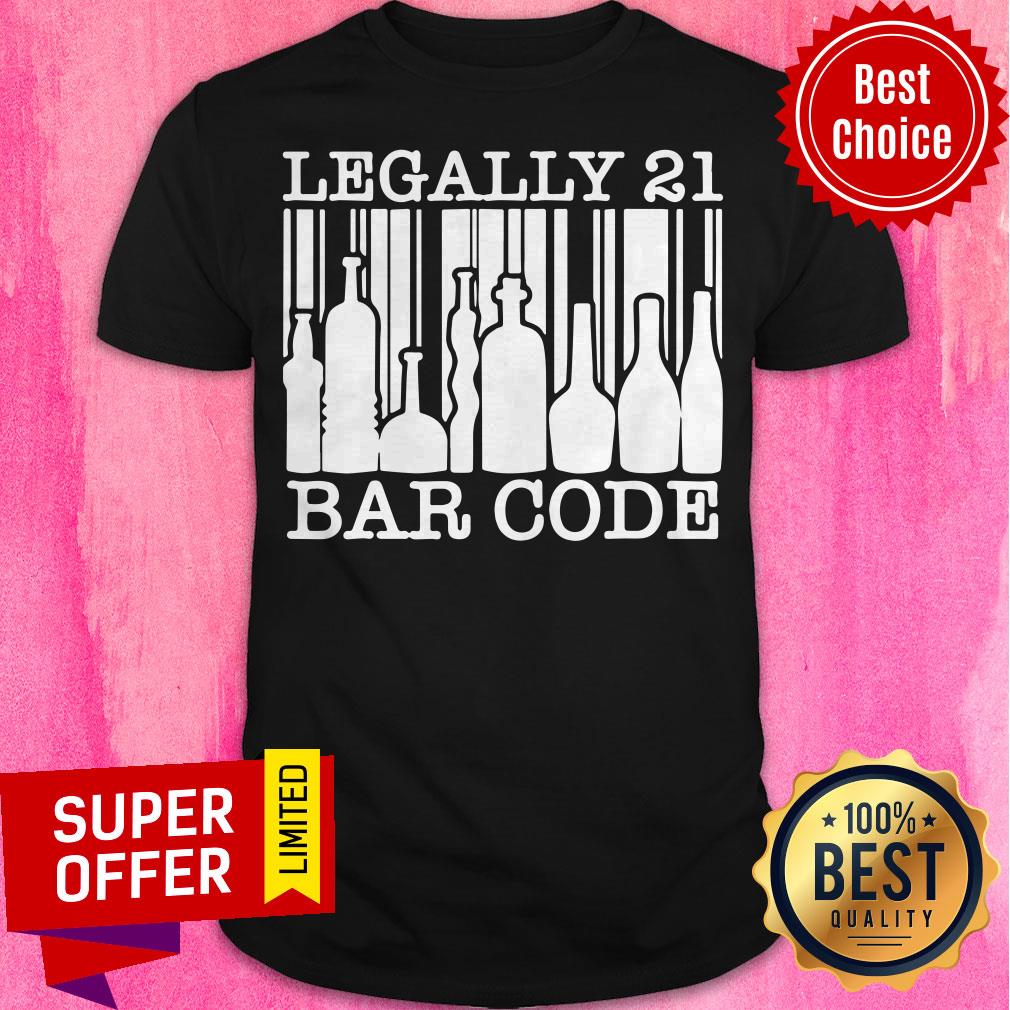 Funny 21st Birthday Boys Girls Cool Legally 21 Barcode Shirt