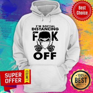 Alternative view of Nice Skull Face Mask I’m Social Distancing Fuck Off Shirt