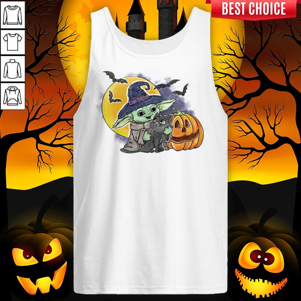 Top Baby Yoda Hug Cat Halloween Shirt - Image 5