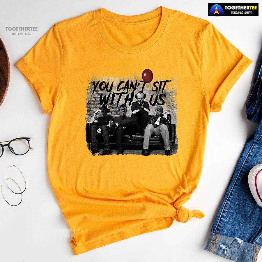 Halloween Freddy Michael Pennywise And Jason You Can’t Sit With Us T-Shirt - Image 10