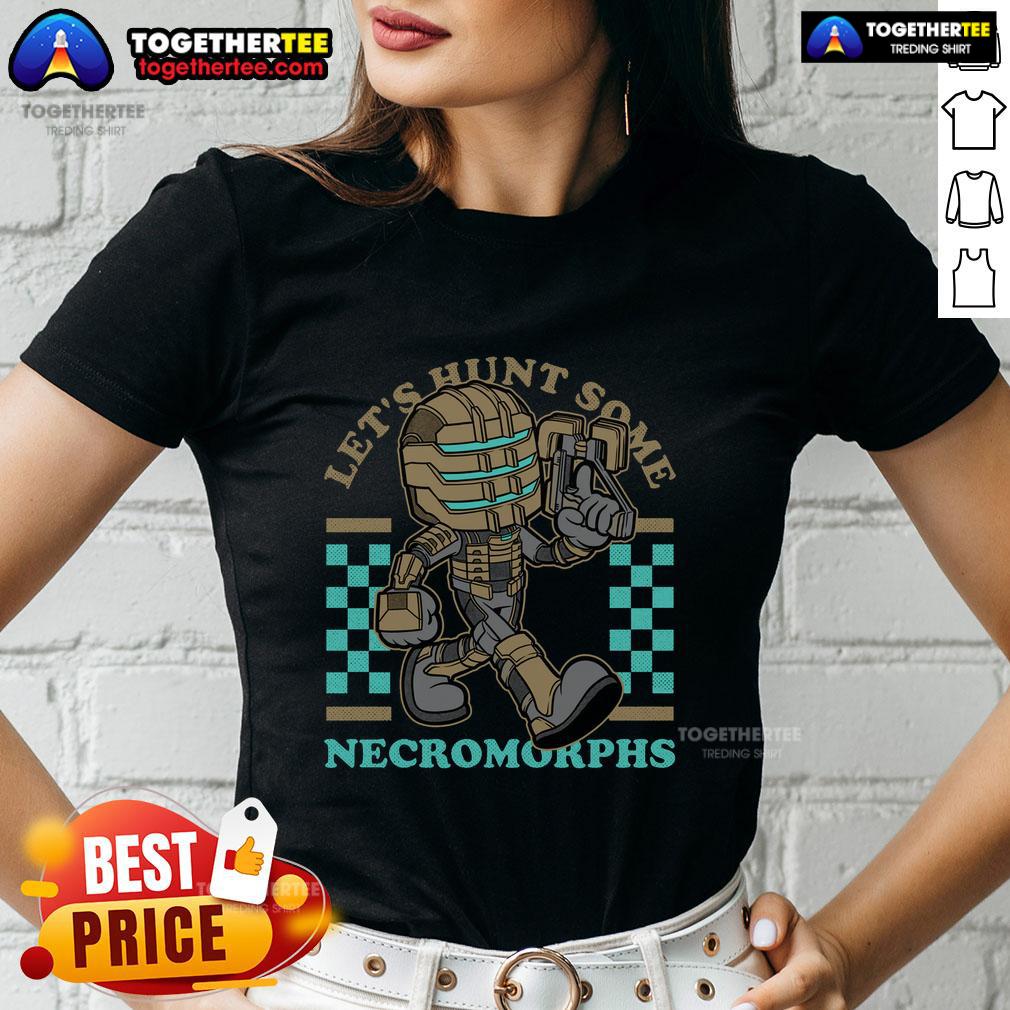 Official Dead Space Isaac Game Mascot Space Engineer Let's Hunt Some Necromorphs T-Shirt - Image 3