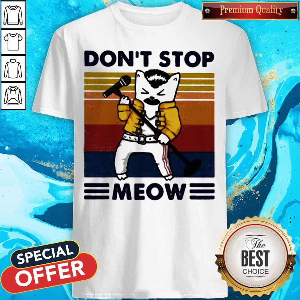 Freddie Mercury Don't Stop Meow Vintage Retro Shirt