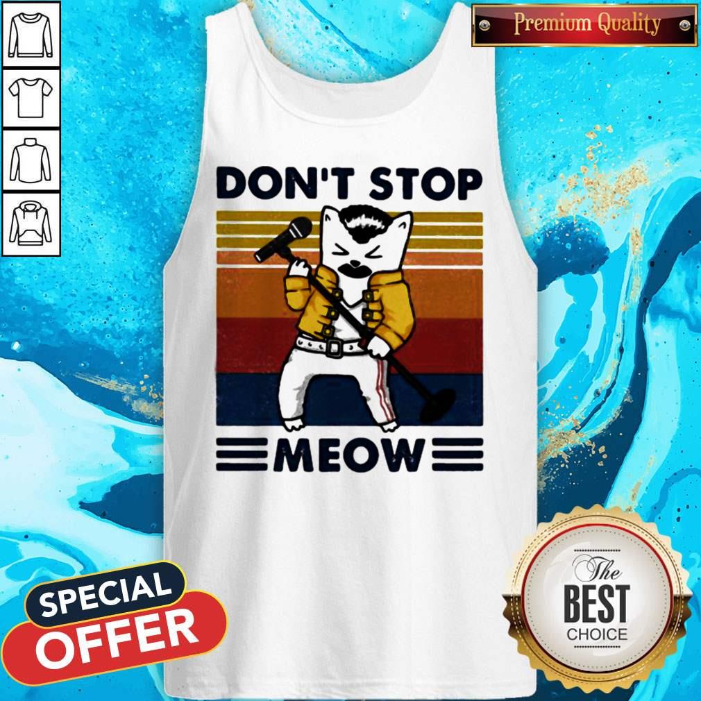 Freddie Mercury Don't Stop Meow Vintage Retro Shirt - Image 5