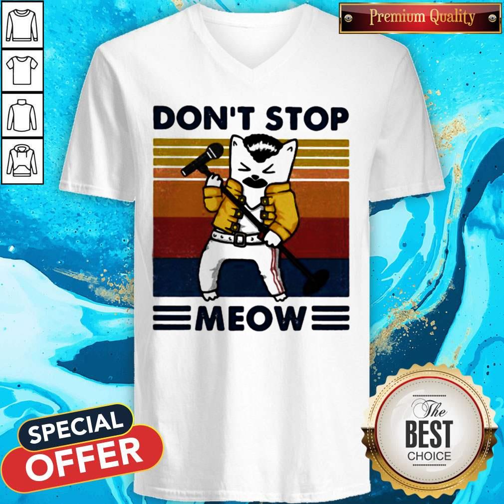 Freddie Mercury Don't Stop Meow Vintage Retro Shirt - Image 4