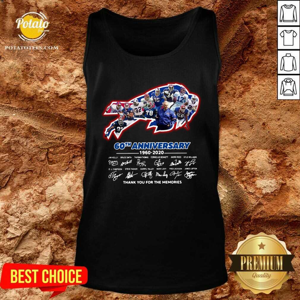 Official Buffalo Bills 60th Anniversary 1960-2020 Thank You For The Memories Signatures Shirt - Image 3