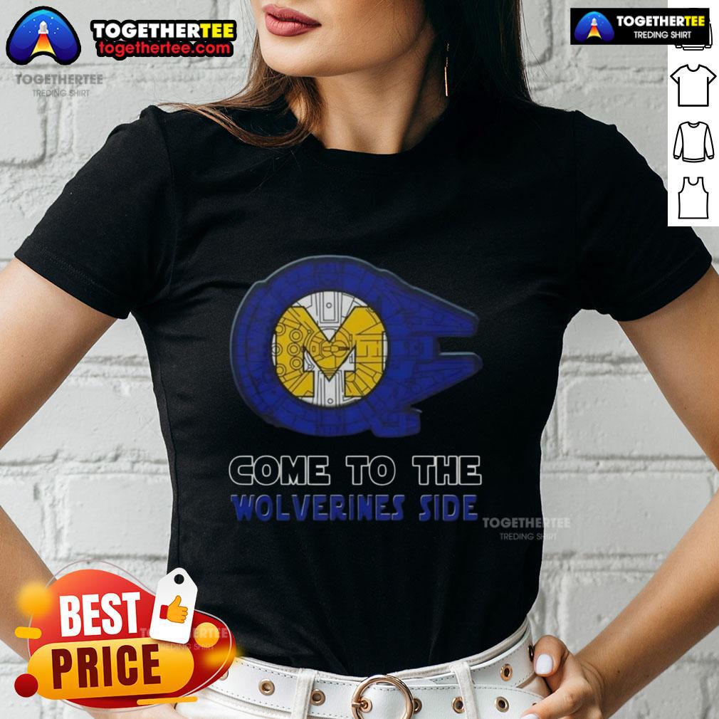 Happy Star Wars Come To The Michigan Wolverines Side T-Shirt - Image 3