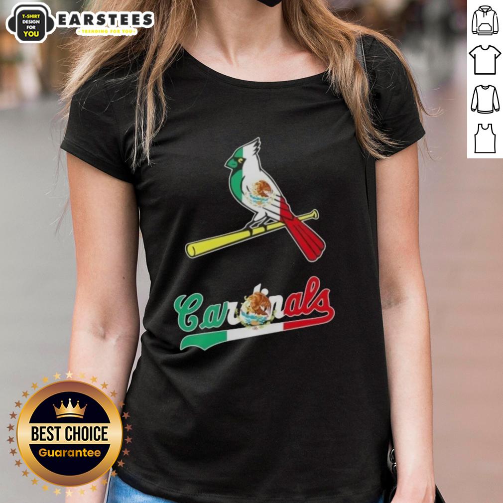 Awesome St.Louis Cardinals Baseball X Mexican Flag T-Shirt - Image 3