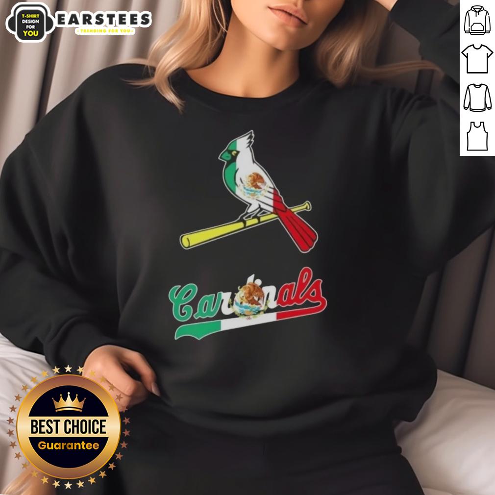 Awesome St.Louis Cardinals Baseball X Mexican Flag T-Shirt - Image 5