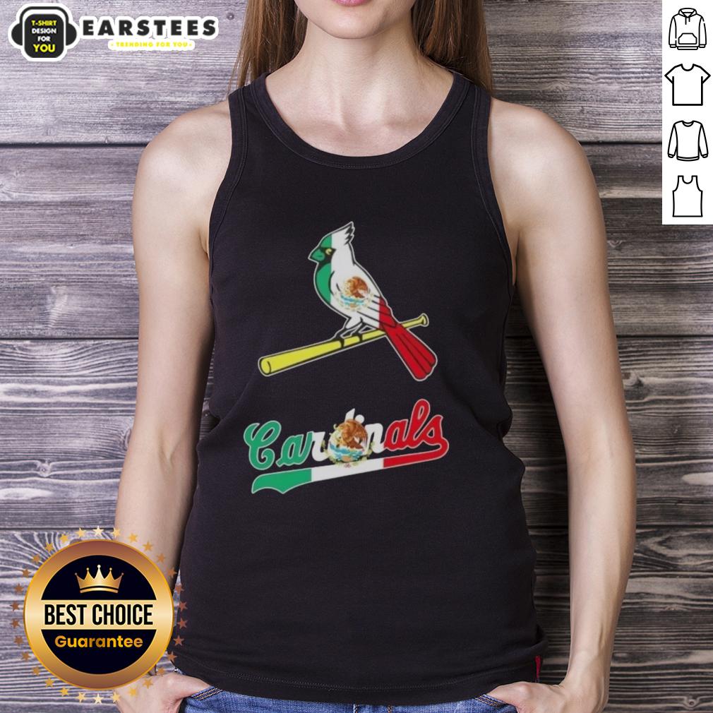 Awesome St.Louis Cardinals Baseball X Mexican Flag T-Shirt - Image 4