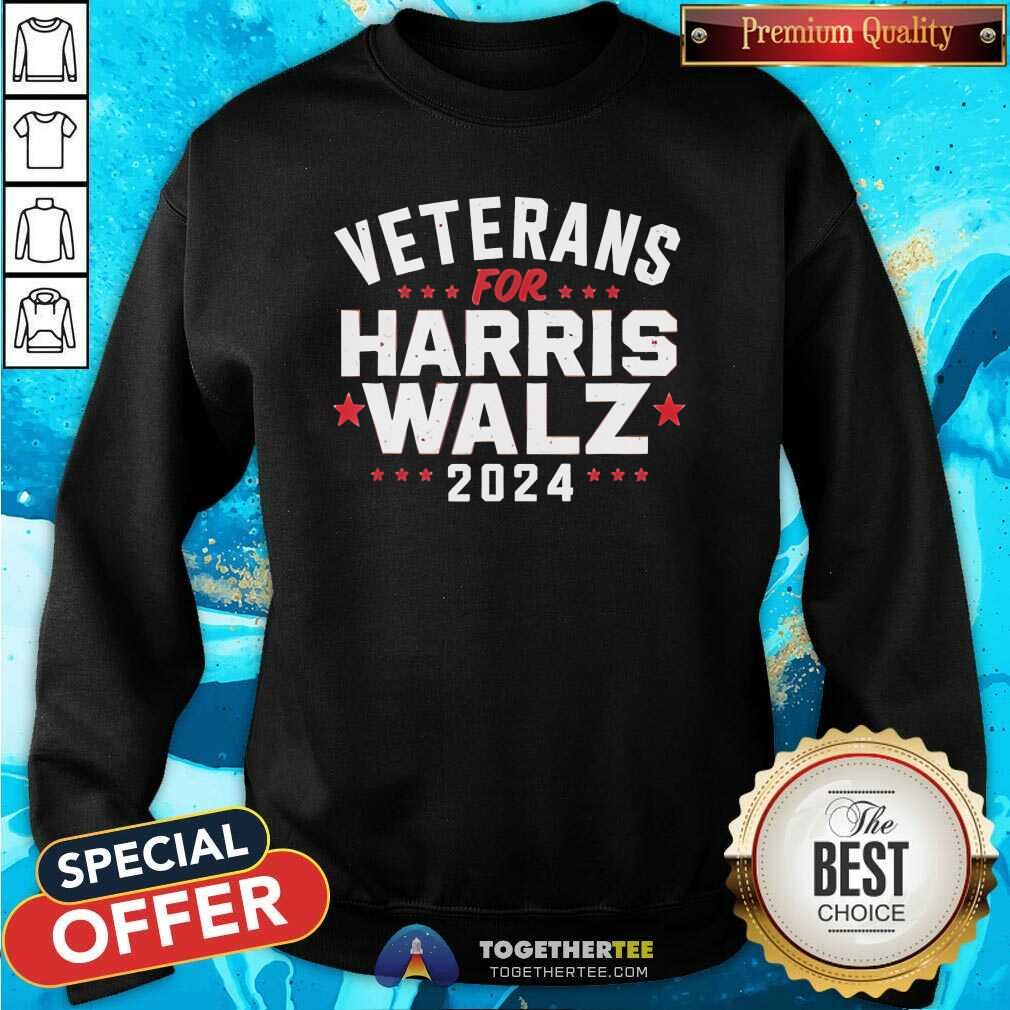 Official Veterans For Harris Walz 2024 T-Shirt - Image 3