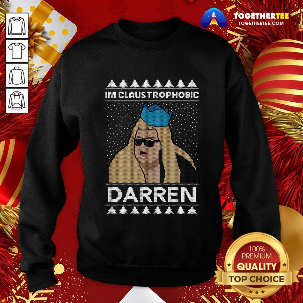 Original Merry Christmas I’m Claustrophobic Darren Shirt - Image 4