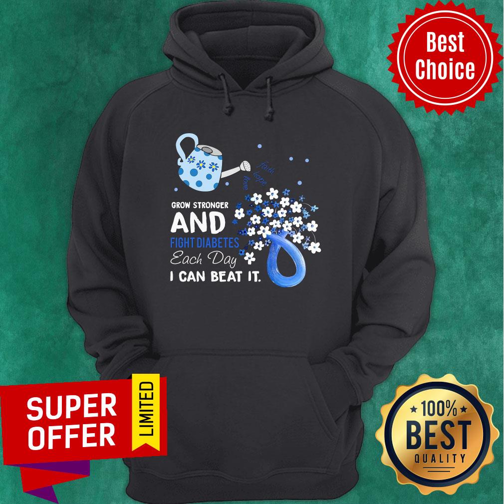 Blue Grow Stronger And Fight Diabetes Each Day I Can Beat Shirt - Image 2