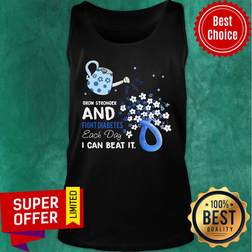 Blue Grow Stronger And Fight Diabetes Each Day I Can Beat Shirt - Image 4