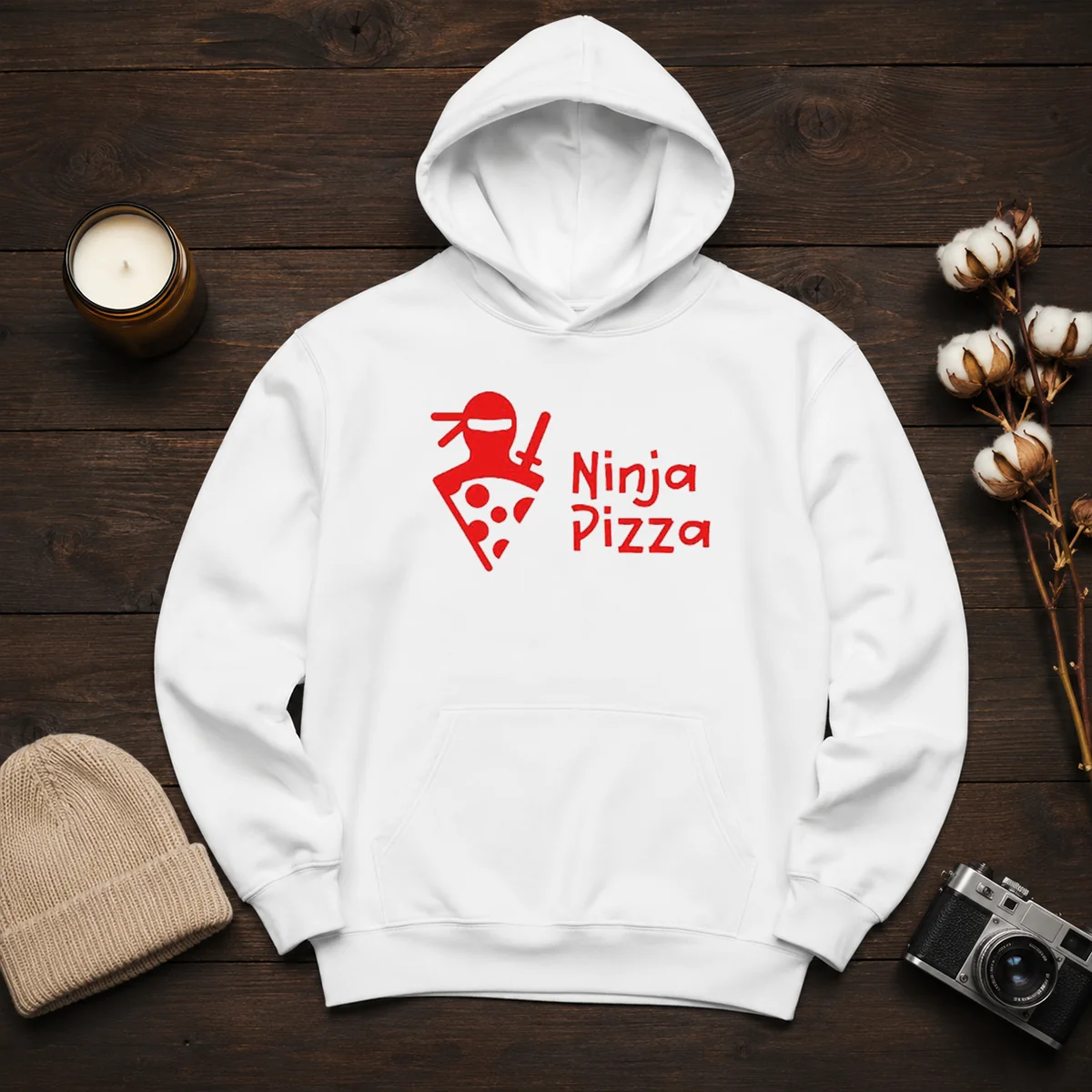Official Ninja Pizza Martial Arts Character Food Illustration Shirt - Image 6