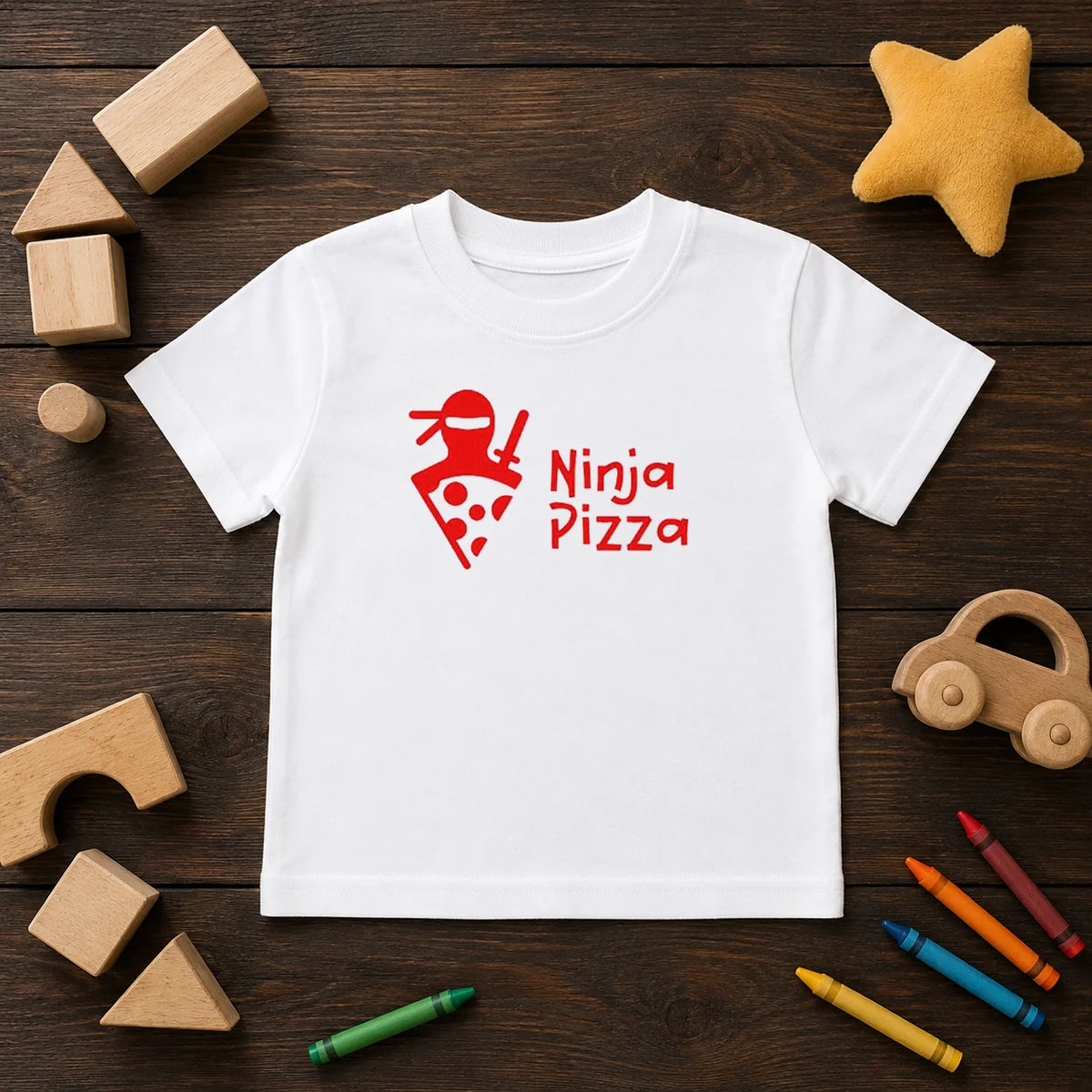 Official Ninja Pizza Martial Arts Character Food Illustration Shirt - Image 9