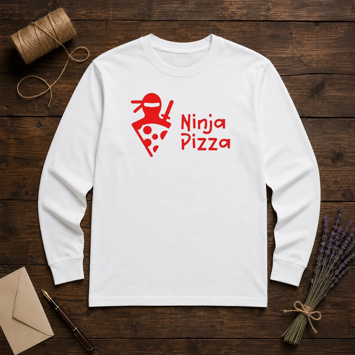 Official Ninja Pizza Martial Arts Character Food Illustration Shirt - Image 5