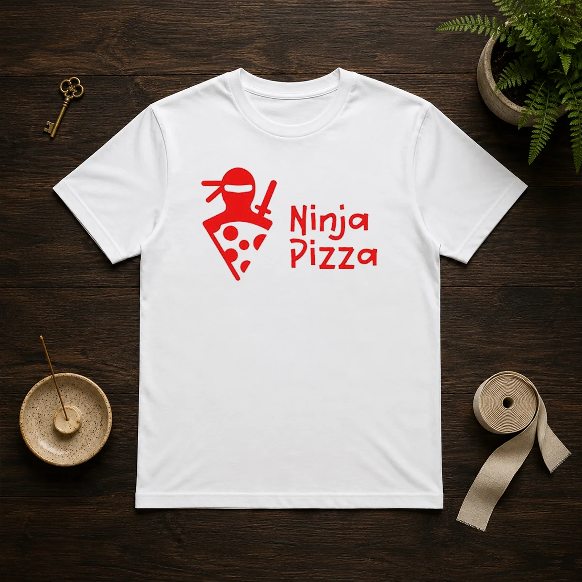 Official Ninja Pizza Martial Arts Character Food Illustration Shirt