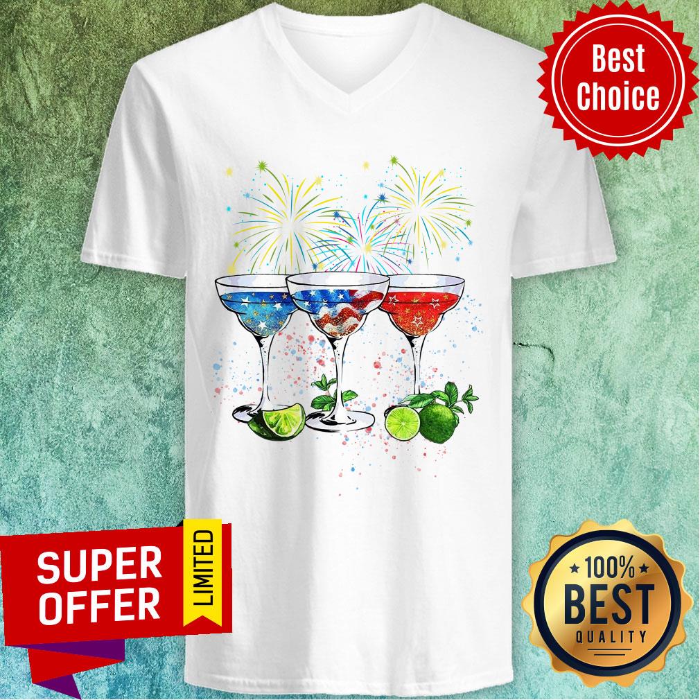 Wine Cocktail Margarita American Flag Shirt - Image 4
