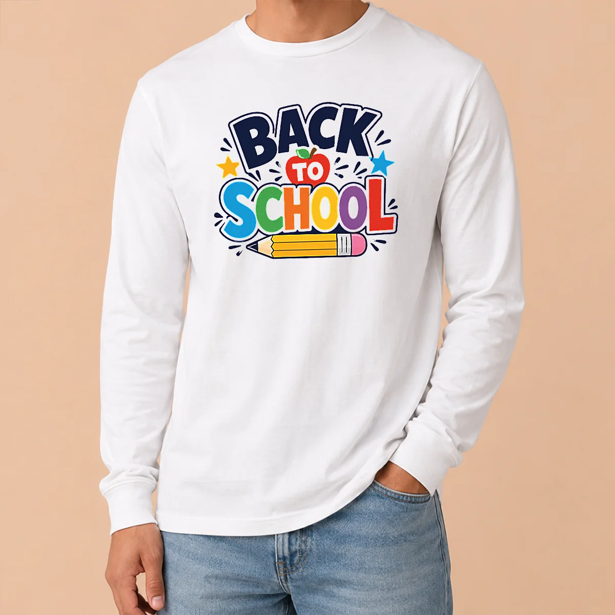 Nice Original Bold Modern Back To School Orange Circle Shirt - Image 6