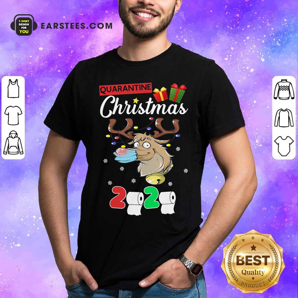 Good Reindeer Santa Claus Mask 2020 Toilet Paper Quarantine Christmas Shirt