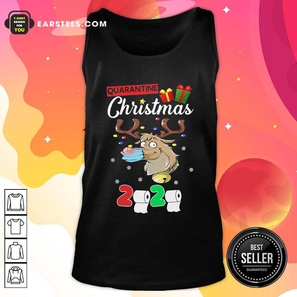 Good Reindeer Santa Claus Mask 2020 Toilet Paper Quarantine Christmas Shirt - Image 4