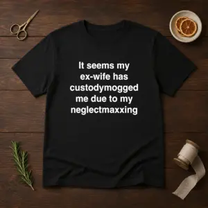 Funny It Seems My Ex Wife Has Custodymogged Me Due To My Neglectmaxxing Text Shirt