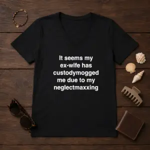 Alternative view of Funny It Seems My Ex Wife Has Custodymogged Me Due To My Neglectmaxxing Text Shirt