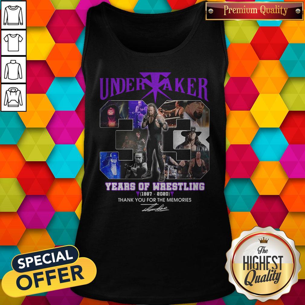 Premium Undertaker 33 Years Of Wrestling 1987-2020 Thank You For The Memories Signature Shirt - Image 4
