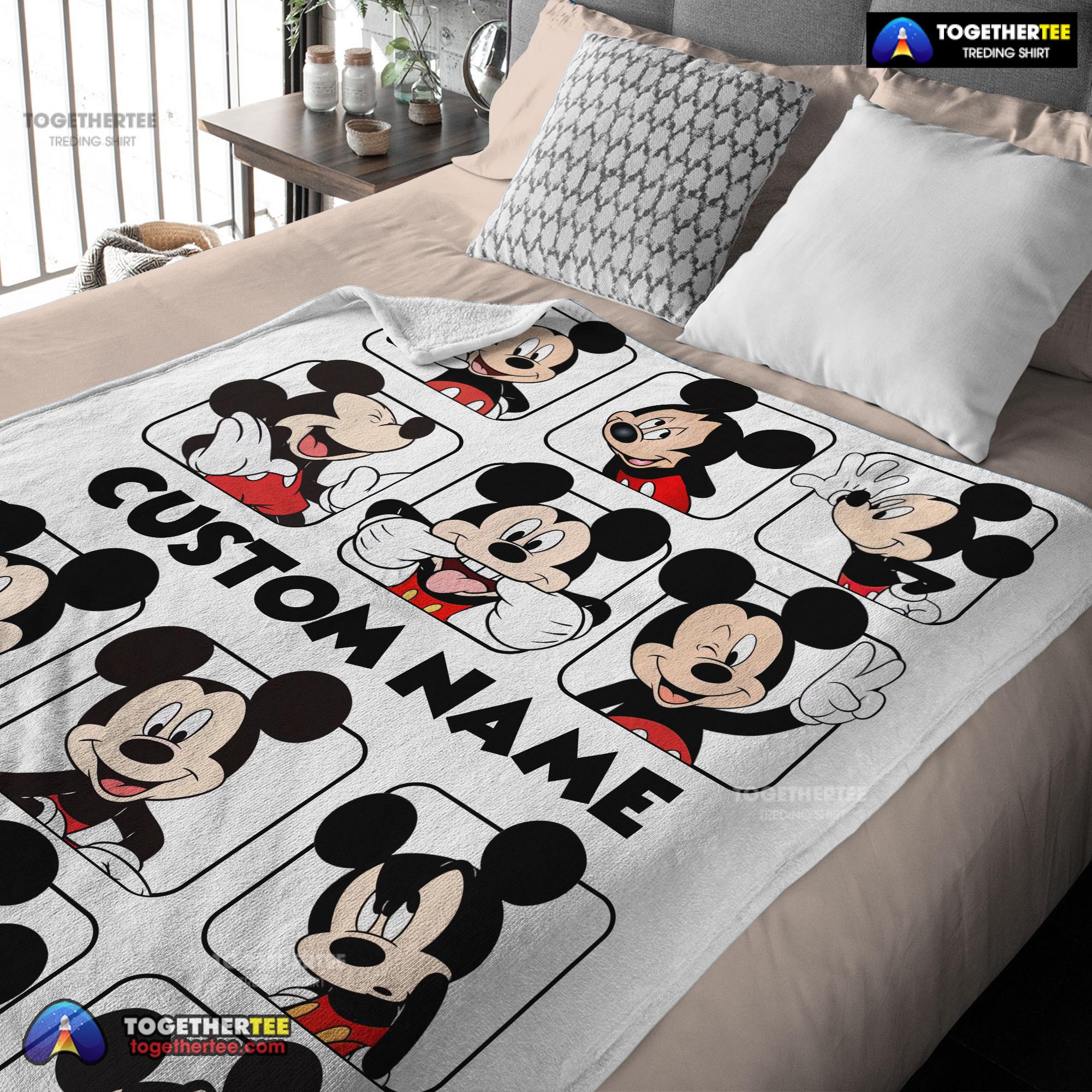 Official Disney Mickey And Friends Mickey Mouse Moods Blanket Customize Blanket - Image 2