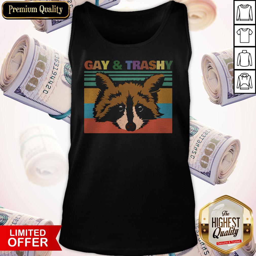 Official Raccoons Gay And Trashy Vintage Shirt - Image 4