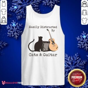 Alternative view of Official Easily Distracted By Cats And Guitar Shirt
