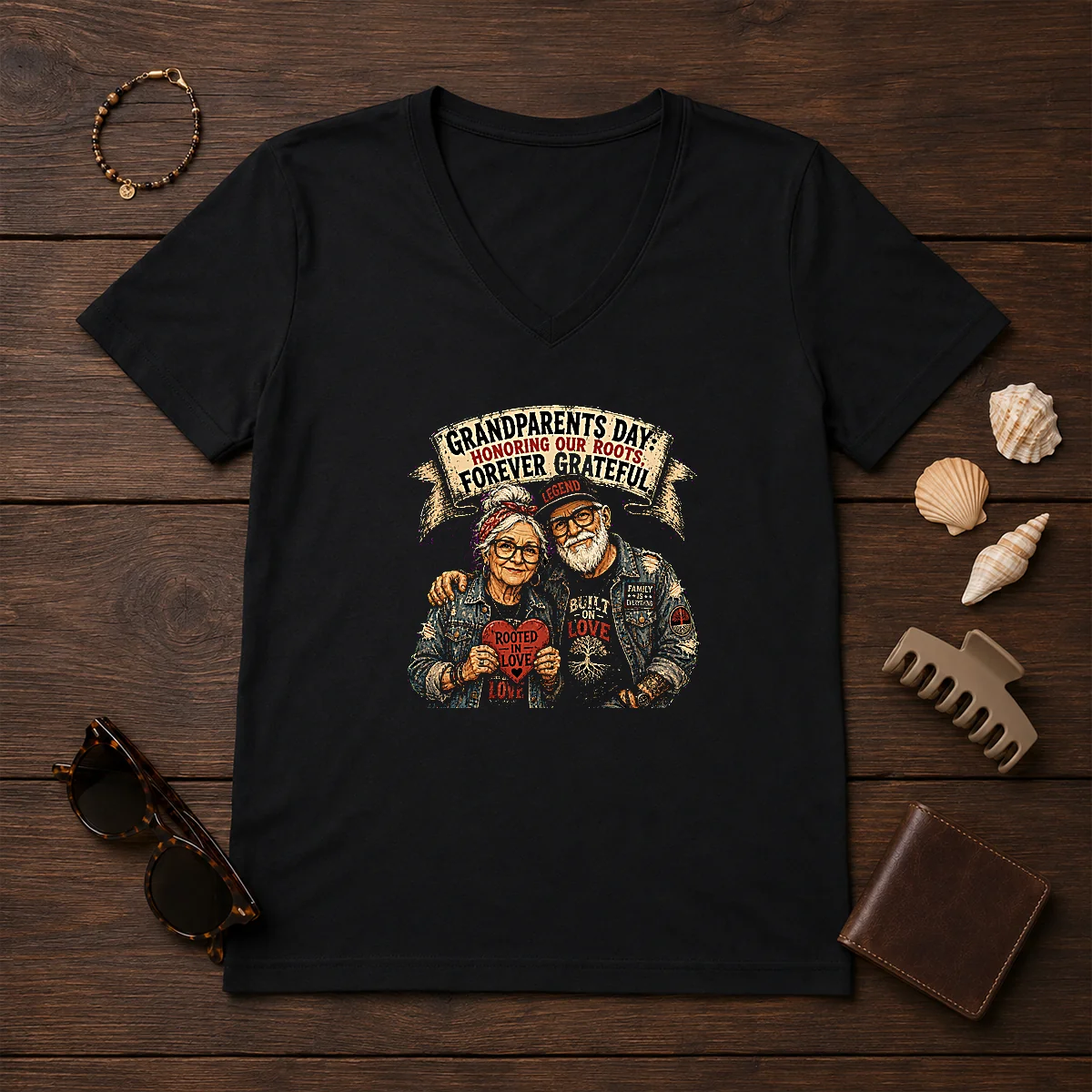 Premium Grandparents Day Gratitude Streetwear Shirt - Image 2