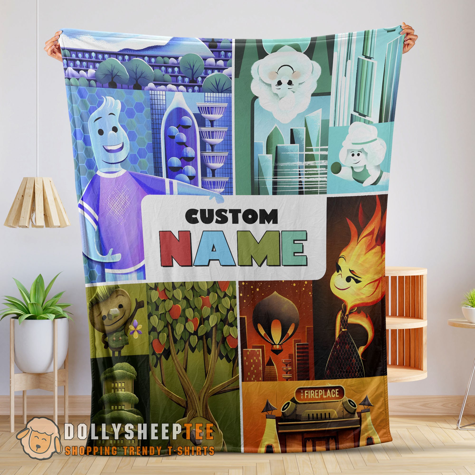 Perfect Disney Cartoon Elemental Ember Wade Lutz Clod Blanket Fleece Customized Blanket