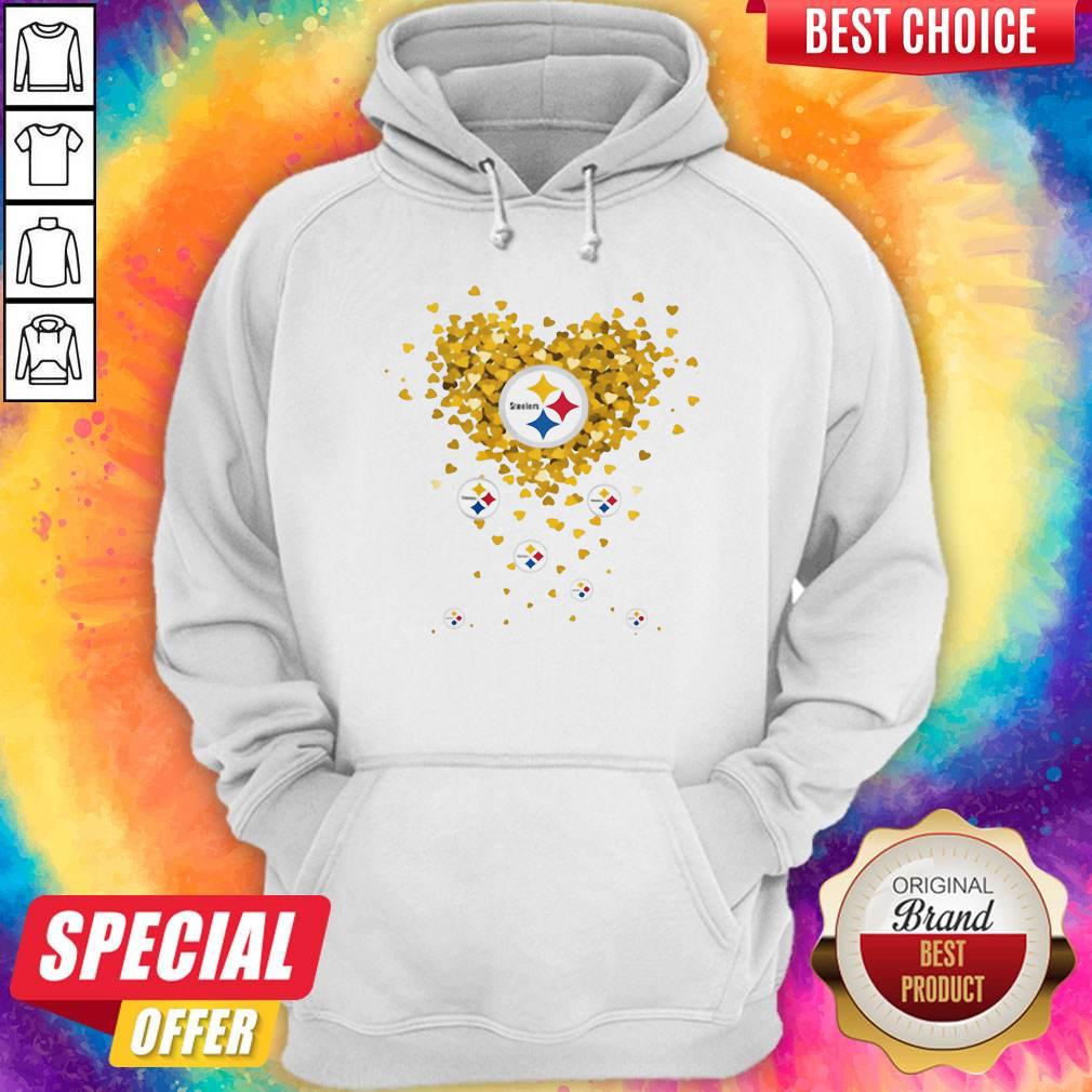 Love Pittsburgh Steelers Football Hearts Shirt - Image 5